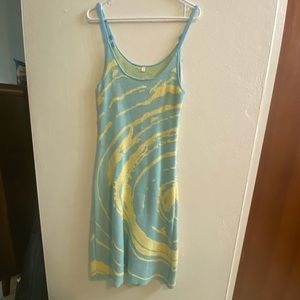 Light blue fuzzy midi dress